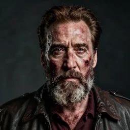 hyper realistic photo portrait nicholas cage bearded zombie cinematic, greg rutkowski, james gurney, mignola, craig mullins, brom