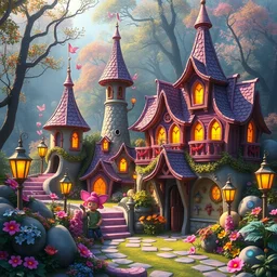 photo of amazon whimsical fairy wonderland vibrant colors candyland wonderland by artgerm and greg rutkowski and magali villeneuv art beeple, by thomas kinkade hearstone league of legends dofus beatrix potter