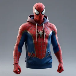 futuristic spiderman on hoodie ,highly detailed, 4k, HDR, award-winning, artstation, octane render