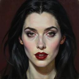 close up face of an extremely beautiful bond female VAMPIRE portrait, Masterpiece, oil on canvas, artgerm, norman rockwell, craig mulins, trending on pxiv,