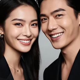 close up of a two fashion models smiling, official harper's bazaar editorial, highly detailed
