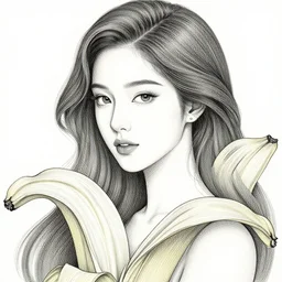 the portrait of the most beautiful, graceful, and elegant woman made of bananas and petals, an ultrafine detailed illustration by kim jung gi, irakli nadar, intricate linework, bright colors, final fantasy, behance contest winner, angular, unreal engine 5 highly rendered, global illumination, radiant light, detailed and intricate environment