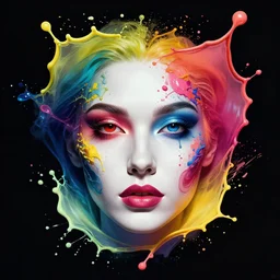 grand epic face define splash art graphic design color splash high contrasting art, fantasy, highly detailed, art by greg rutkowski