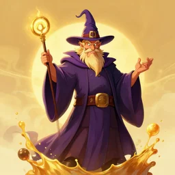 wizard, fantasy, golden hour, don bluth splash art, highly detailed, trending on artstation, 4 k, wallpaper - 1 0 2 4