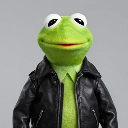 portrait of an isolated kermit the frog wearing a leather jacked, zeronis style, full view, masked transparent flat background, popular on artstation, artstationhd, artstationhq 8 k, volumetric lighting, super focused, no blur, trending on artstation, ultra detailed, by artgerm and james gurney, greg rutkowski