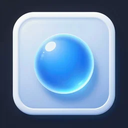 digital art videogame inventory icon for a blue glowing sphere, magical, game ui asset design