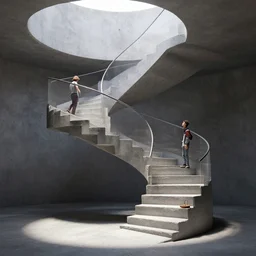 the infinite staircase, created in unreal engine 5, 3 d, hyperrealistic, rendered in octane, by yuumei, bayard wu, wlop, tim white, ross tran