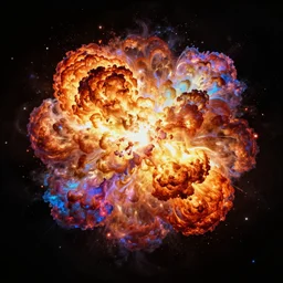 a planet exploding, beautiful, exploding planet illuminated by its own explosion, vibrant, colourful explosion, beautiful, by craig mullins