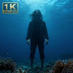 the man at the bottom of the sea, horror, uncanny, 4 k hd,