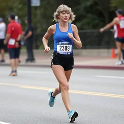 Taylor Swift running a marathon