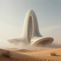 surreal, bioremediation architecture in the desert, foggy, highly detailed, digital painting, arstation, concept art, hyperealistic octane render, unreal engine,
