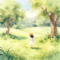 a watercolor of a soremi on a warm summer's day