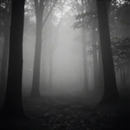 beautiful misty wood, mystic, melancholy, pinhole analogue photo quality, lomography, blur, unfocus, cinematic, foil effect, holographic effect, monochrome