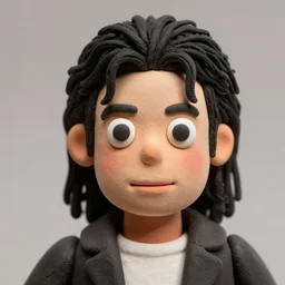 michael jackson!!! clay! extremely close smooth sculpted headshot of michael jackson , style: claymation puppet kids clay , by guldies