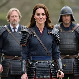 movie still frame, kate middleton in samurai outfit, beautiful composition, 8 k, cgi, by ridley scott, zack snyder and michael bay