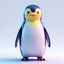 Cyberpunk cyborg penguin. Neon, bright.