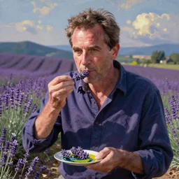 thierry baudet eating lavender, oil painting, beautiful, cgsociety