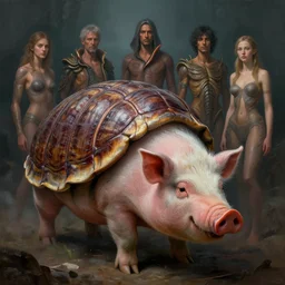 epic professional digital art of 🐚🐖, atmospheric lighting, painted, intricate, detailed, by leesha hannigan, wayne haag, reyna rochin, ignacio fernandez rios, mark ryden, iris van herpen, best on artstation,, wlop, cgsociety, epic, stunning, gorgeous, much wow, cinematic, masterpiece.
