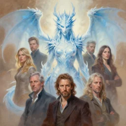 portrait of the ice dragon queen, greg rutkowski, greg tacchini, james willard, joe fenton, kete butcher, dynamic lighting, gradient light blue, brown, light cream and white colors, oil aesthetics