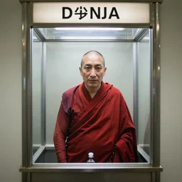 dalai lama in a confession booth 4K photo