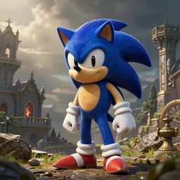 Sonic the Hedgehog in Medieval, (and Victorian) art style