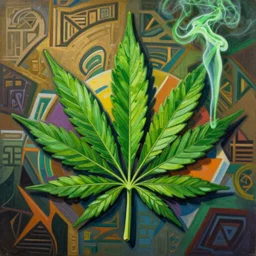 Marijuana profile picture by Sachin Teng, asymmetrical, Organic Painting ,  Leaf Green, adidas, Green smoke, Impressive, Award Winning, Warm, Good Vibes, Positive, geometric shapes, hard edges, energetic, intricate background, graffiti, street art:2 by Sachin Teng:4