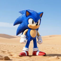 photo of sonic the hedgehog made out of a blue chaos emerald, in the desert, highly realistic, hyperrealistic, hyperdetailed, anime, artstation, perfect cut, pyramid shape, from sonic