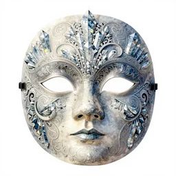 mask, intricate, by beksinski, by ernst haeckel, shiny crystalline, watercolor