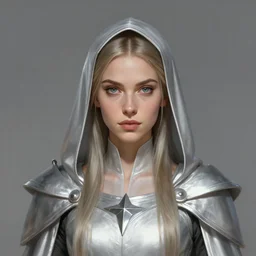 character concept portrait, headon centralized, jessica lowndes as a dnd cleric in silver robes, style digital painting, concept art, smooth, sharp focus, illustration, from metal gear, by ruan jia and mandy jurgens and william - adolphe bouguereau, artgerm