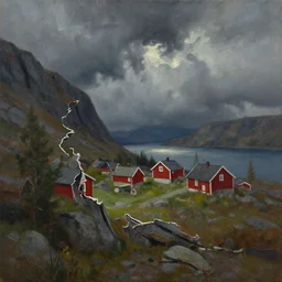beautiful oil on canvas painting of tornetrask in sweden, dramatic lighting, cinematic, by dan mumford, by greg rutkowski, by wlop, by namek