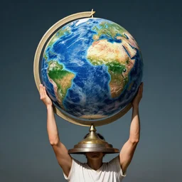 Atlas holding the world in his hands