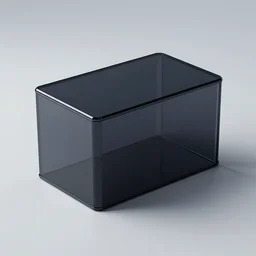 photo of a dark glass and plastic futuristic rectangular box, unreal engine 5, raytraced, studio lighting