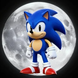 Beautiful photo of Sonic the Hedgehog on the Moon, digital art, trending on artstation, highly detailed, realistic