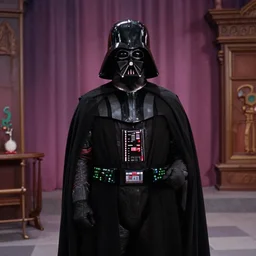 film still of Darthvader in Willy Wonka's and the Chocolate Factory 1971