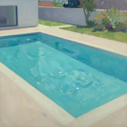 a painting of a pool, in the style of Edward Hopper, 4k,