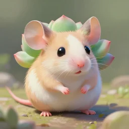 succulent mouse hybrid, cute, pastel colors, digital painting by sandara arts, highly detailed, smooth, sharp focus, dynamic lighting, trending on artstation