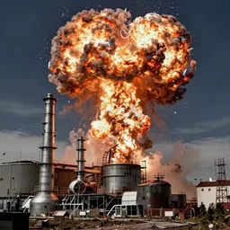 The chernobyl reactor explosion but it's all confetti