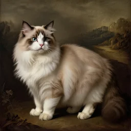 anatomy diagram of a very very very fluffy cat, by Leonardo da Vinci, very detailed, historical,