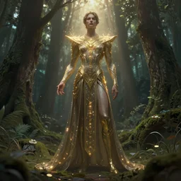 digital concept art by nixeu, by artgerm and greg rutkowski, portrait of an androgynous male in the forest, fullbody, god rays, hyper detailed, character concept, glowing particulate, intricate, elegant, digital painting, artstation, smooth, sharp focus,