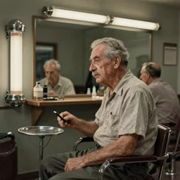 (((((1950s barber shop with old men. muted colors.))))) by Jean-Baptiste Monge !!!!!!!!!!!!!!!!!!!!!!!!!!!