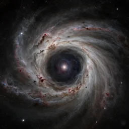 a nebula being sucked into a black hole, digital art, simulation