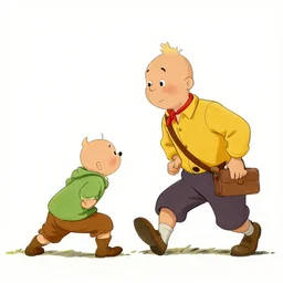 lucky luke, killing, tintin, in the style of morris and rene goscinny