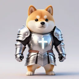 paladin armor with cross, anthropomorphic shiba inu, shiba inu face, stuning 3 d render, masterpiece, glowing aura, by donato giancola and greg rutkowski and wayne barlow and zdzisław beksinski, realistic face