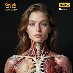 exploded view of human anatomy, kodak portra, shintaro kago