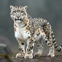 Snow Leopard Woman, digital art, trending on Artstation