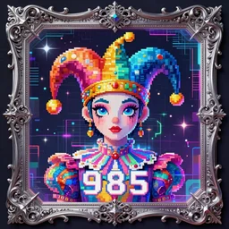 baroque bedazzled gothic bedazzled futuristic frames surrounding a pixelsort highly detailed portrait of a colorful maximalist maximalism deocra cute jester art of jerma as the jerma 9 8 5, hologram by penny patricia poppycock, pixabay contest winner, holography, irridescent, photoillustration, maximalist vaporwave