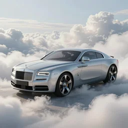 a random crossover design sport car in a utopia world. art by filip hodas. clouds by rhads. car by rolls royce.