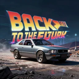 back to the future cyber punk style photorealistic