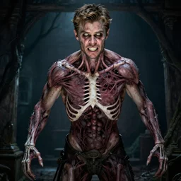 chris hemsworth in sleepy hollow, full body, big two toned eyes, teeth gritted, horror, intricate details, cinematic, epic, realistic, anatomy, tomer hanuka, uplight, artstation, photorealistic, scary