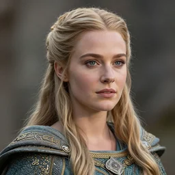 beautiful Viking princess with ornate cloak, highly detailed, 4k, HDR, smooth, sharp focus, photo-realistic, high resolution, award-winning, macro 20mm, headshot